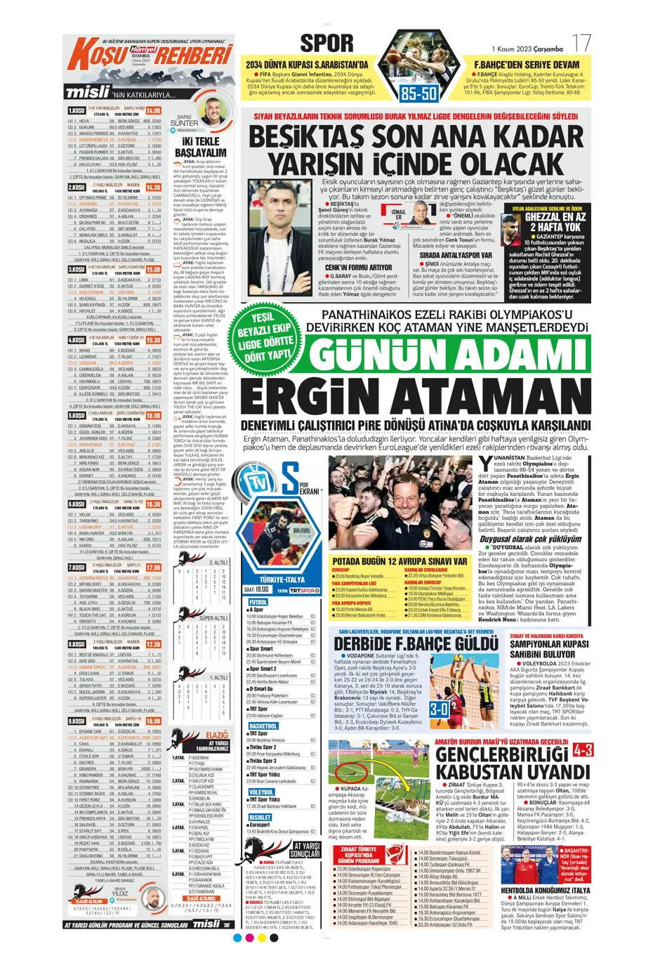 "Krunic Fenerbahçe'ye kaldı" | Sporun manşetleri (1 Kasım 2023) - 18