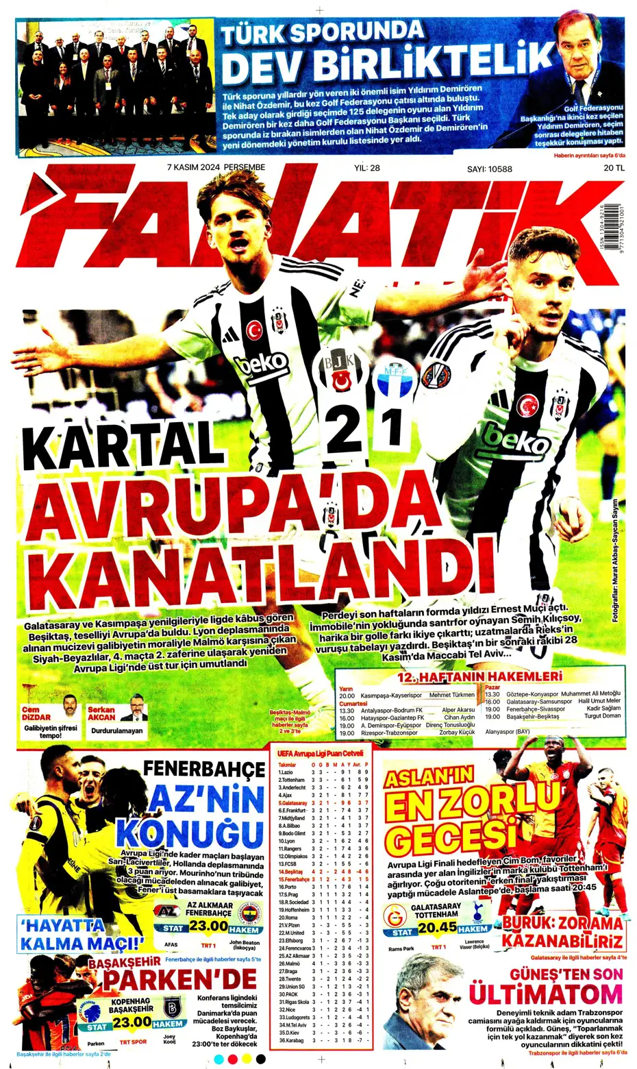 "Fenerbahçe'den Boca Juniors'a rest" | Sporun manşetleri (7 Kasım 2024) - 2
