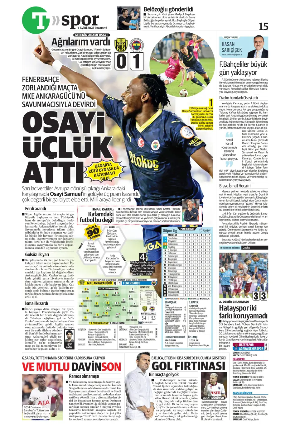 "100'ümüzün akı Türk kadını" | Sporun manşetleri (4 Eylül 2023) - 38