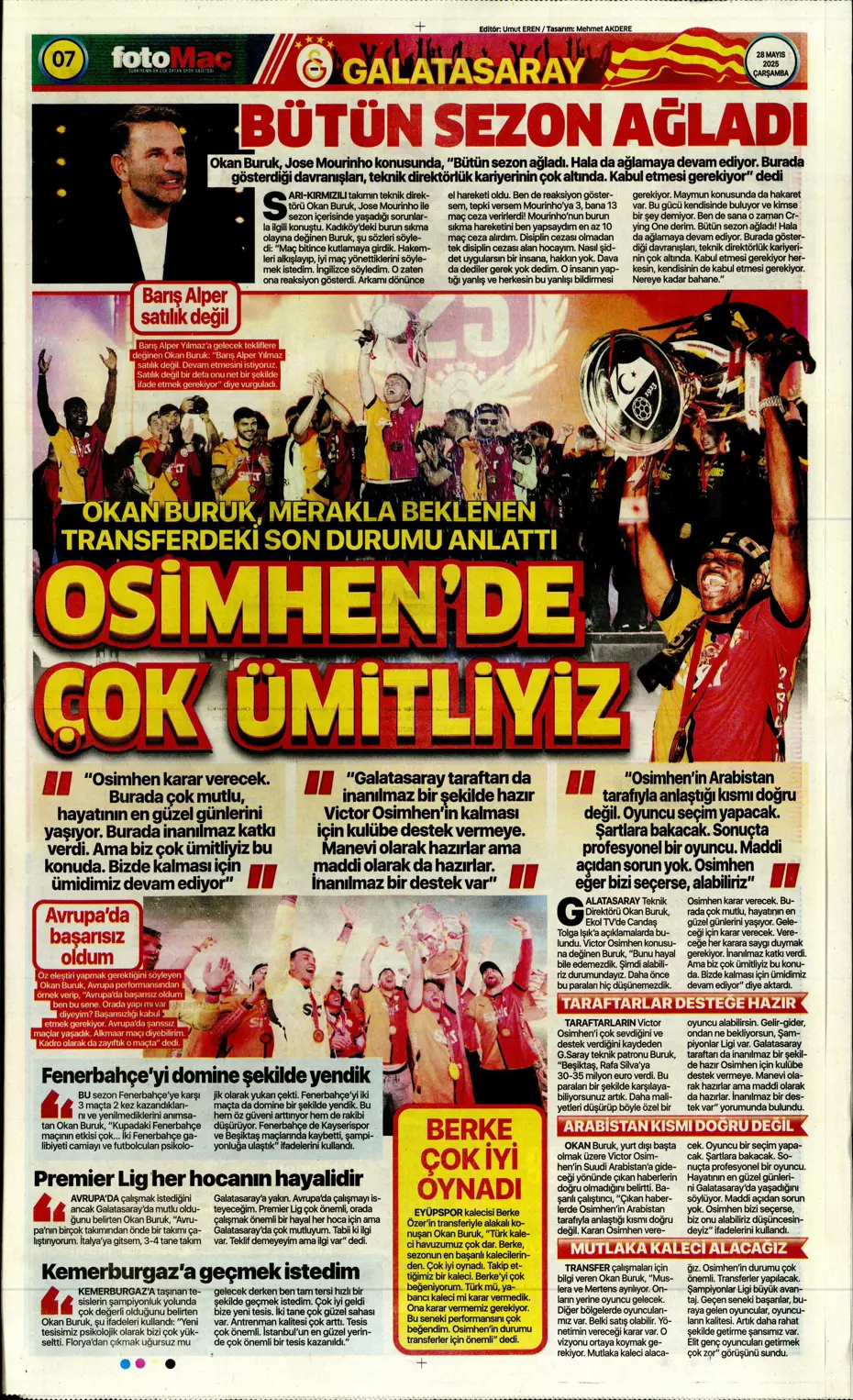 "Bernardo Silva'dan Aslan'a mesaj" | Sporun manşetleri - 14