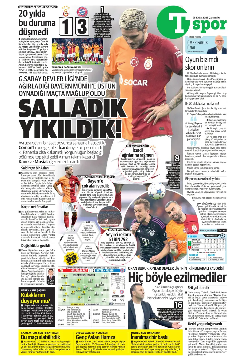 "Adaletin bu mu futbol?" | Sporun manşetleri (25 Ekim 2023) - 25
