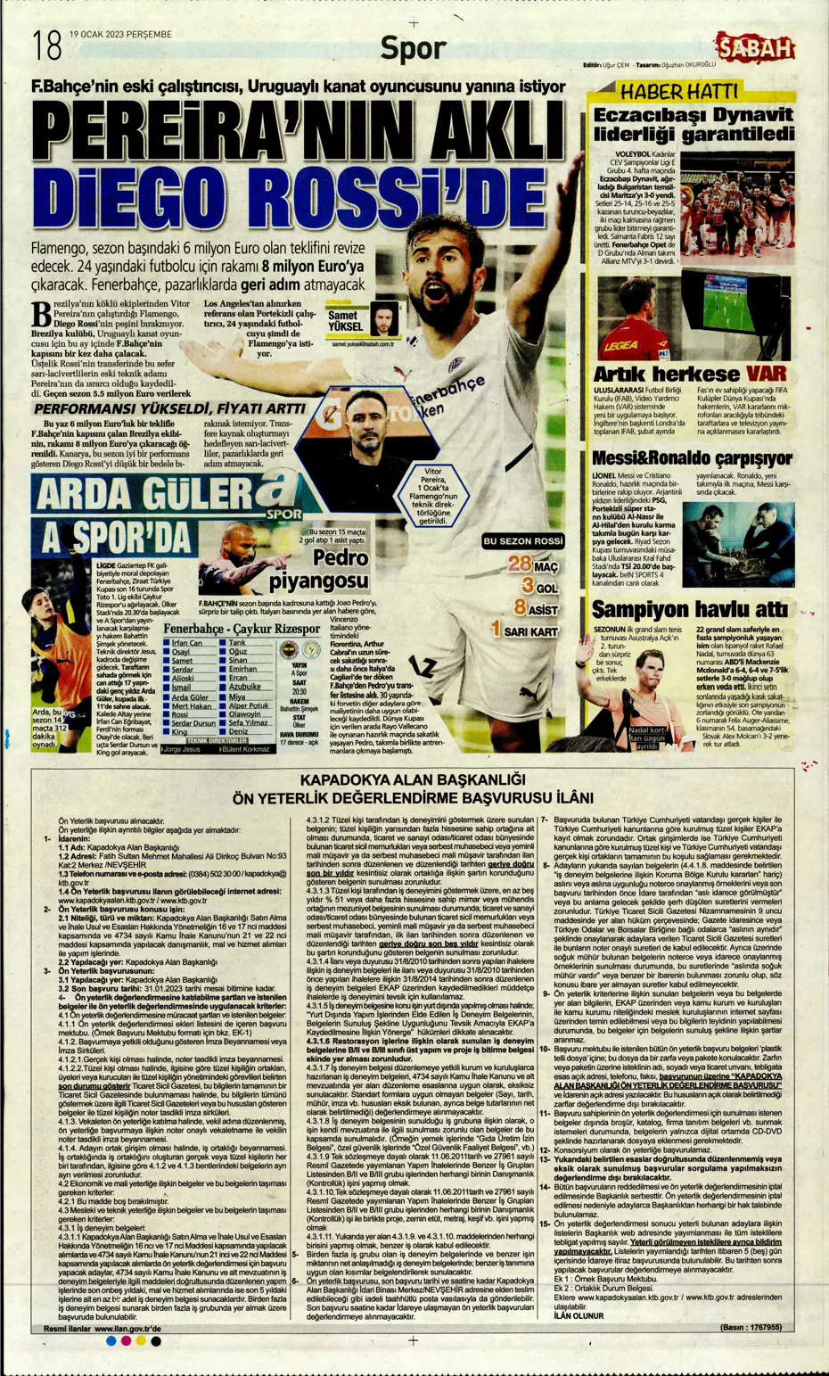 Sporun Manşetleri (19 Ocak 2023) - 23