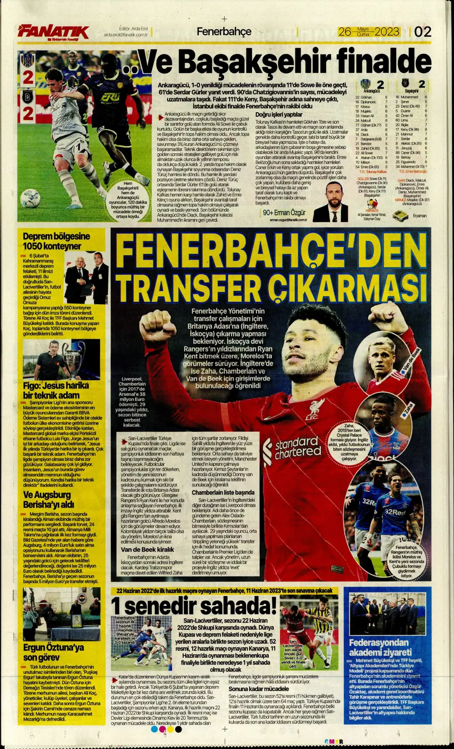 "Divock Origi F.Bahçe'ye doğru" | Sporun manşetleri (26 Mayıs 2023) - 2