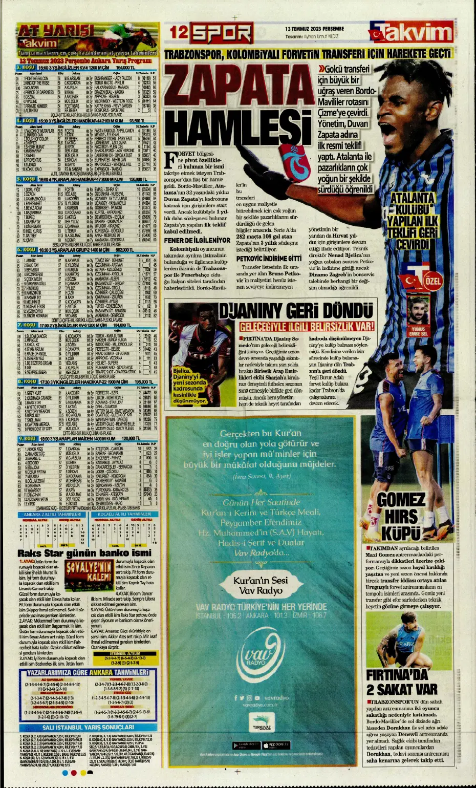 "Aslan Thiago" | Sporun manşetleri (13 Temmuz 2023) - 19