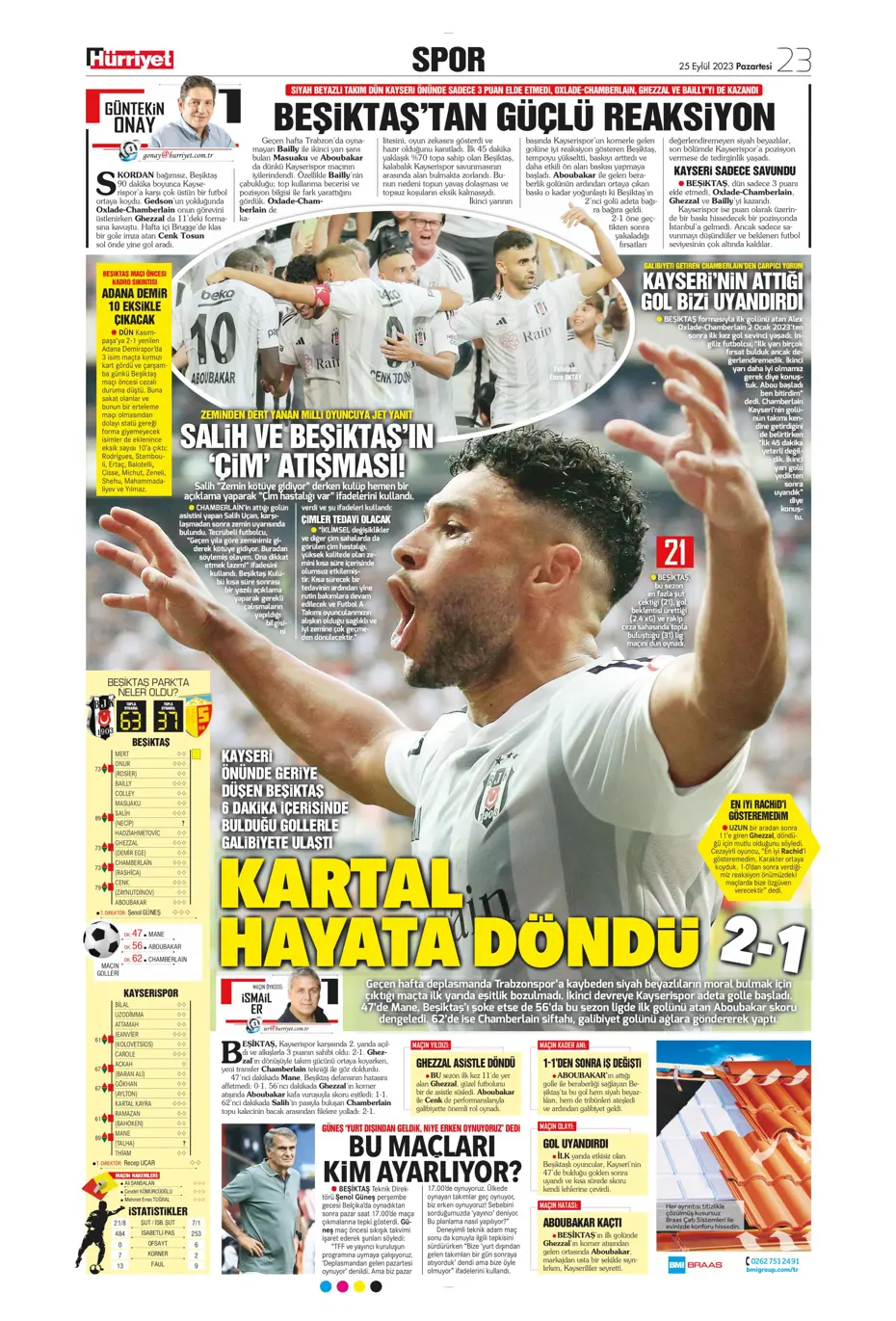 "Hesaplar Kahveci'den" | Sporun manşetleri (25 Eylül 2023) - 25