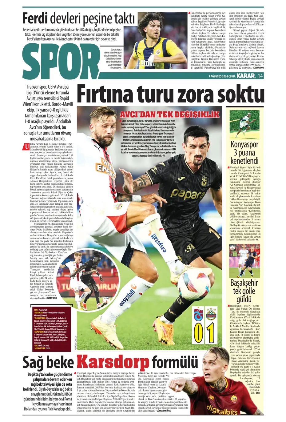 "Sahne şampiyonun" | Sporun manşetleri (9 Ağustos 2024) - 21