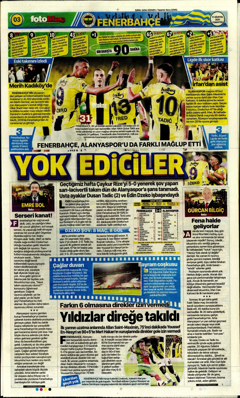 "Zirveye çek kaptan" | Sporun manşetleri (31 Ağustos 2024) - 10 "Zirveye çek kaptan" | Sporun manşetleri (31 Ağustos 2024) - 10