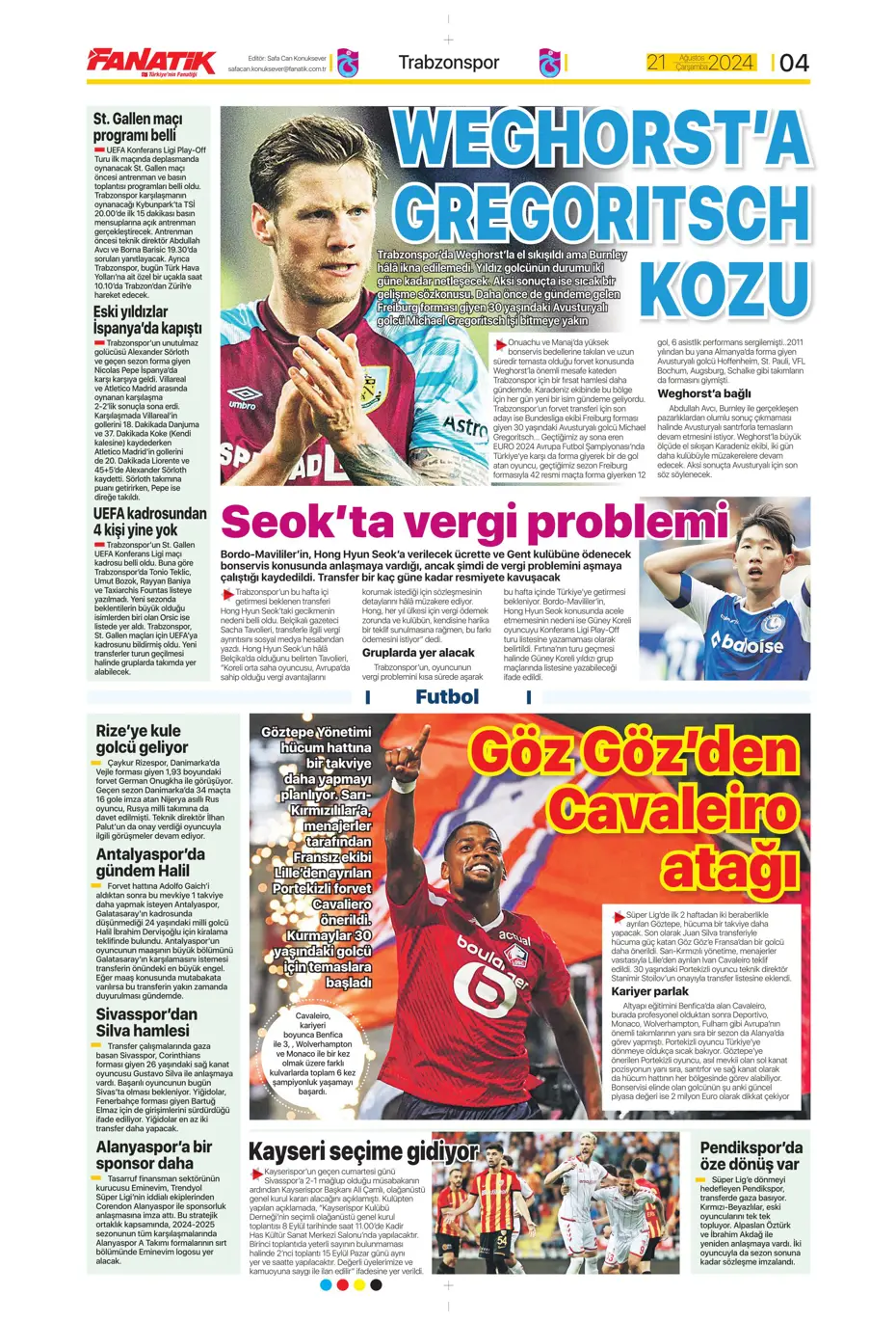 "Dev plan Anderson Talisca" | Sporun manşetleri - 8