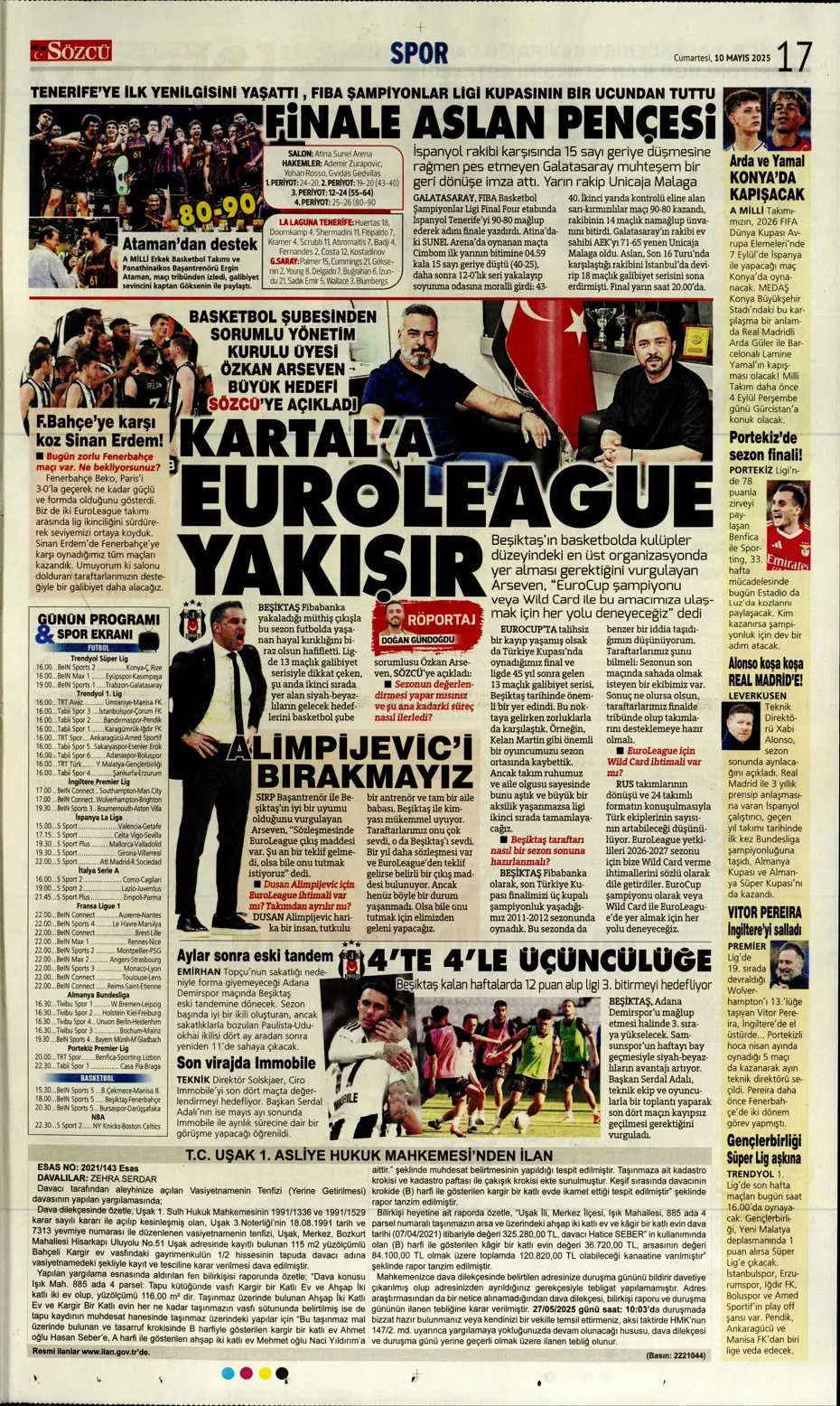 "Türkiye'de bir ilk oldu" | Sporun manşetleri (10 Mayıs 2025) - 19