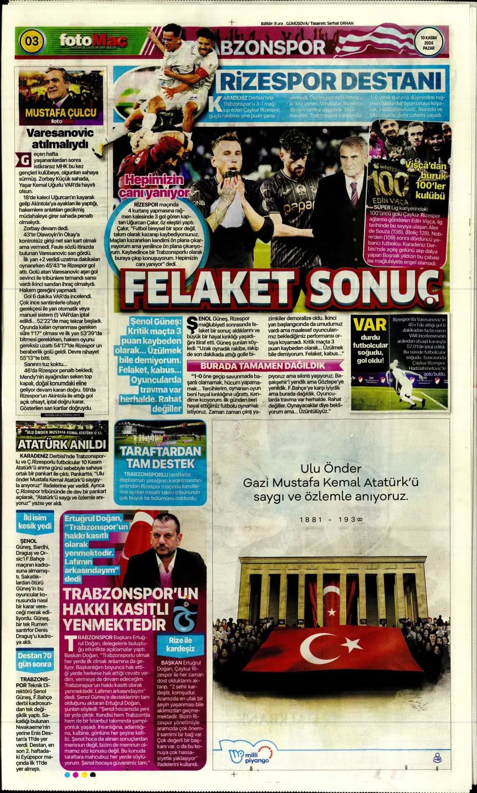 "Cimbom devleri gölgesinde bıraktı" | Sporun manşetleri (10 Kasım 2024) - 12