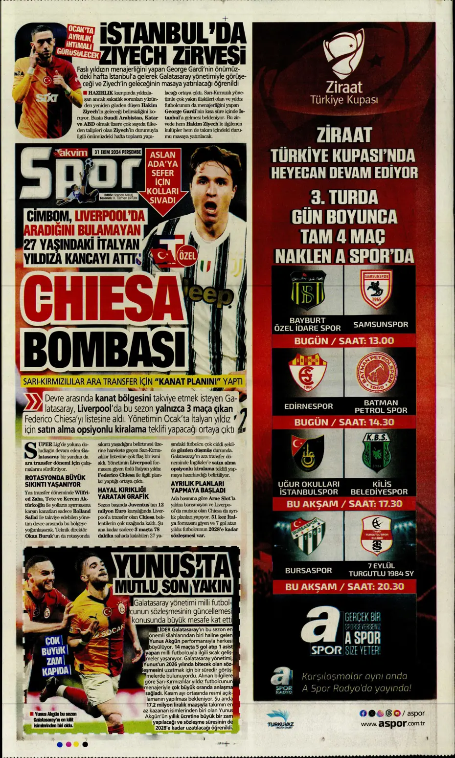 "Aslan'da Rosier harekatı" | Sporun manşetleri (31 Ekim 2024) - 37