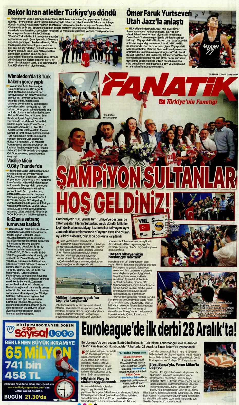 "Dünya Fenerbahçeliler Günü'nde taraftarlara 3 yıldız hediye" | Sporun manşetleri (19 Temmuz 2023) - 10 "Dünya Fenerbahçeliler Günü'nde taraftarlara 3 yıldız hediye" | Sporun manşetleri (19 Temmuz 2023) - 10