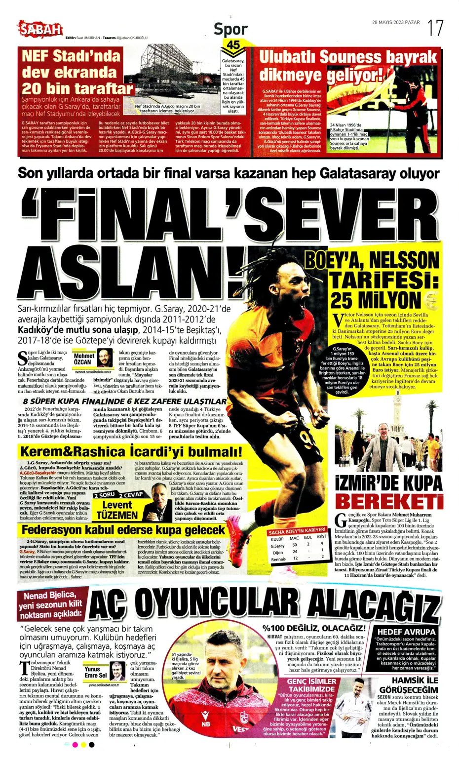 "Lukaku sürprizi" | Sporun manşetleri (28 Mayıs 2023) - 17