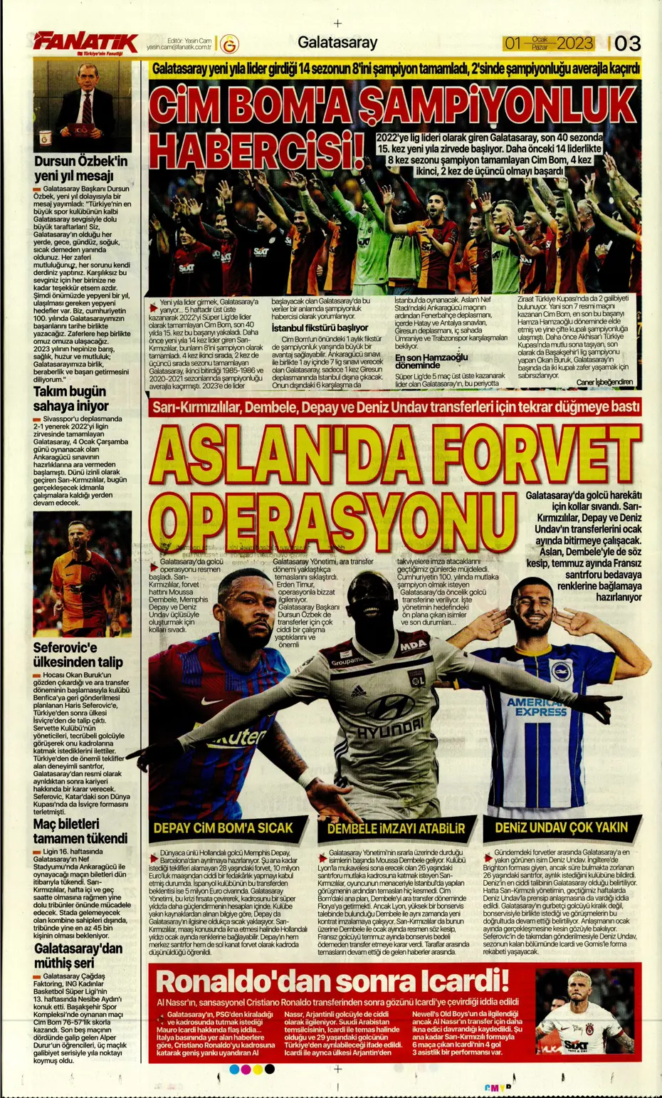 Sporun Manşetleri (1 Ocak 2023) - 5