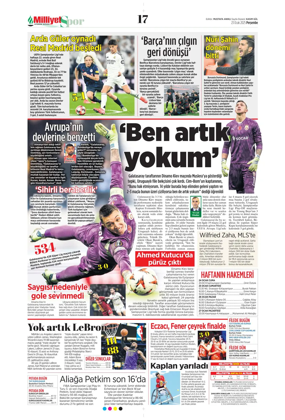 "Kartal şovla döndü" | Sporun manşetleri - 22