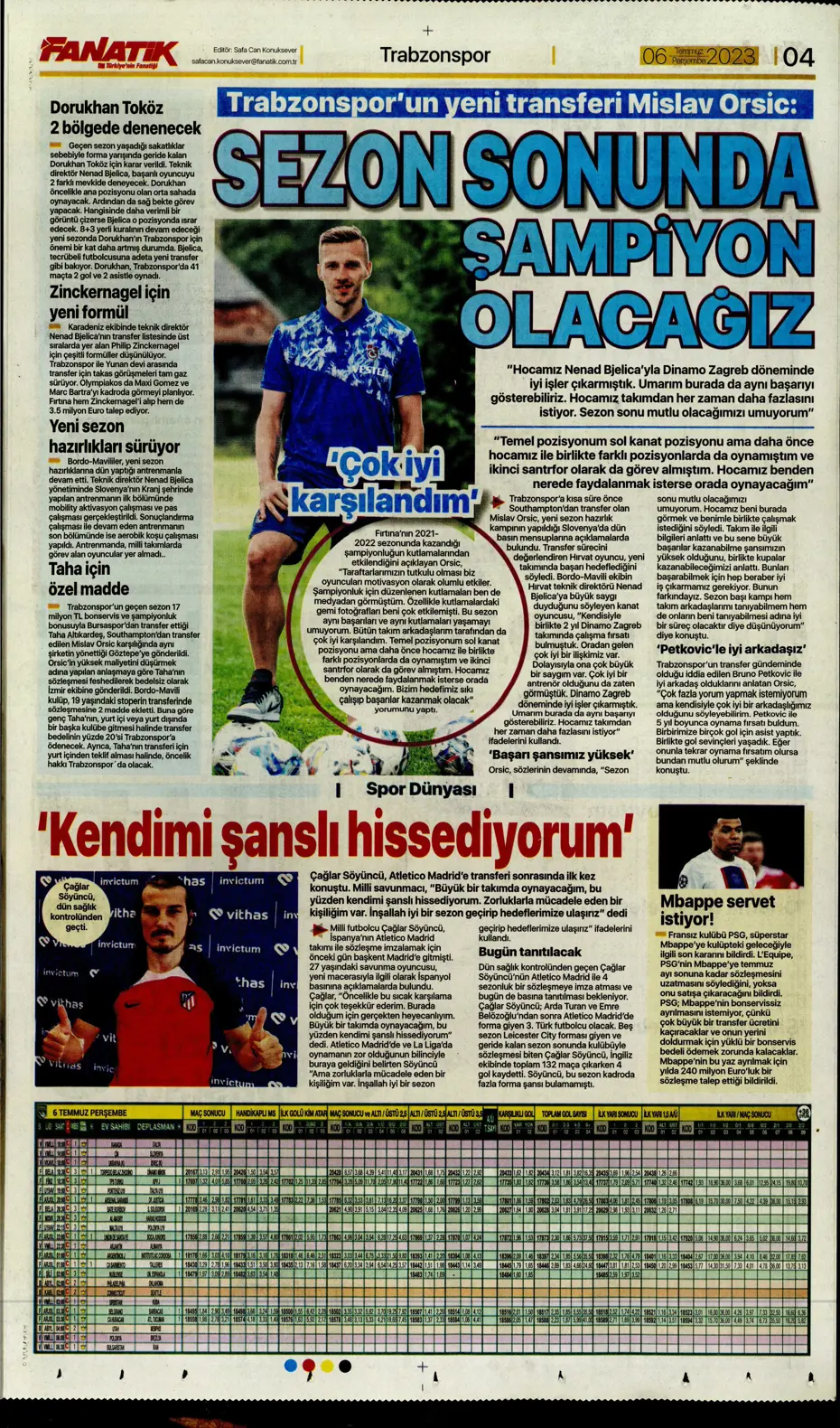 "Icardi'de Enrique krizi" | Sporun manşetleri (6 Temmuz 2023) - 4