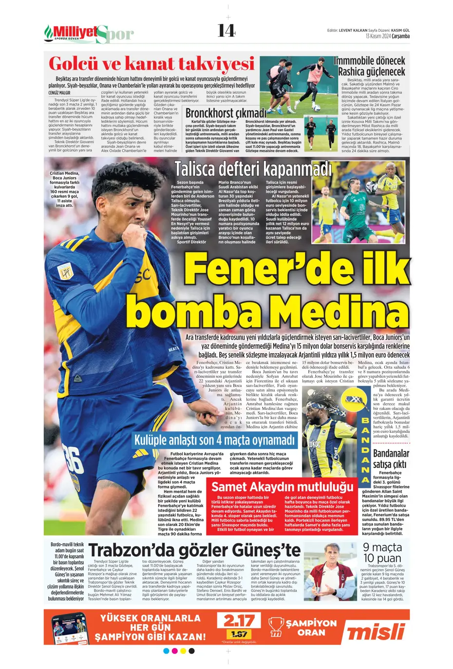 "Mario Branco'dan Fenerbahçe'ye 3 yıldız" | Sporun manşetleri - 15