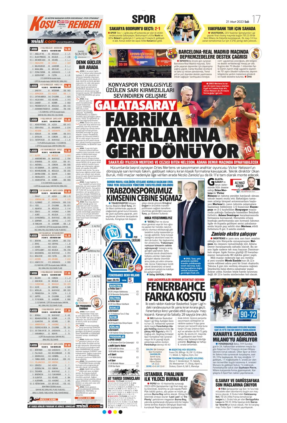 "Aslan'da transfer zirvesi" - Sporun manşetleri (21 Mart 2023) - 18