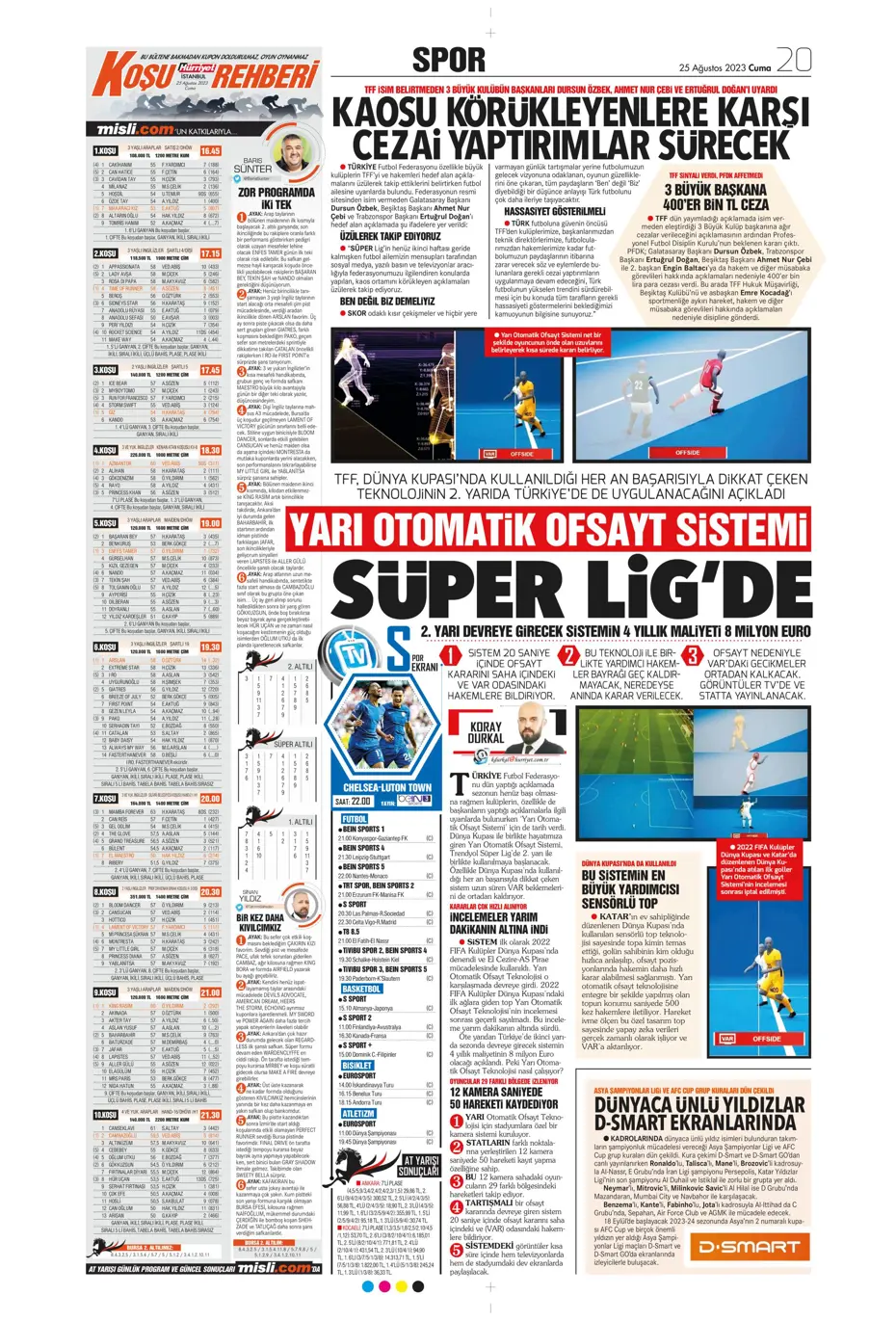 "Fenerbahçe'den 5'i 1 yerde" | Sporun manşetleri (25 Ağustos 2023) - 20