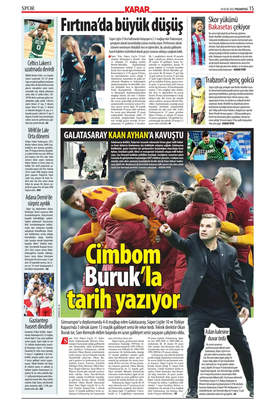 Sporun Manşetleri (30 Ocak 2023) - 24