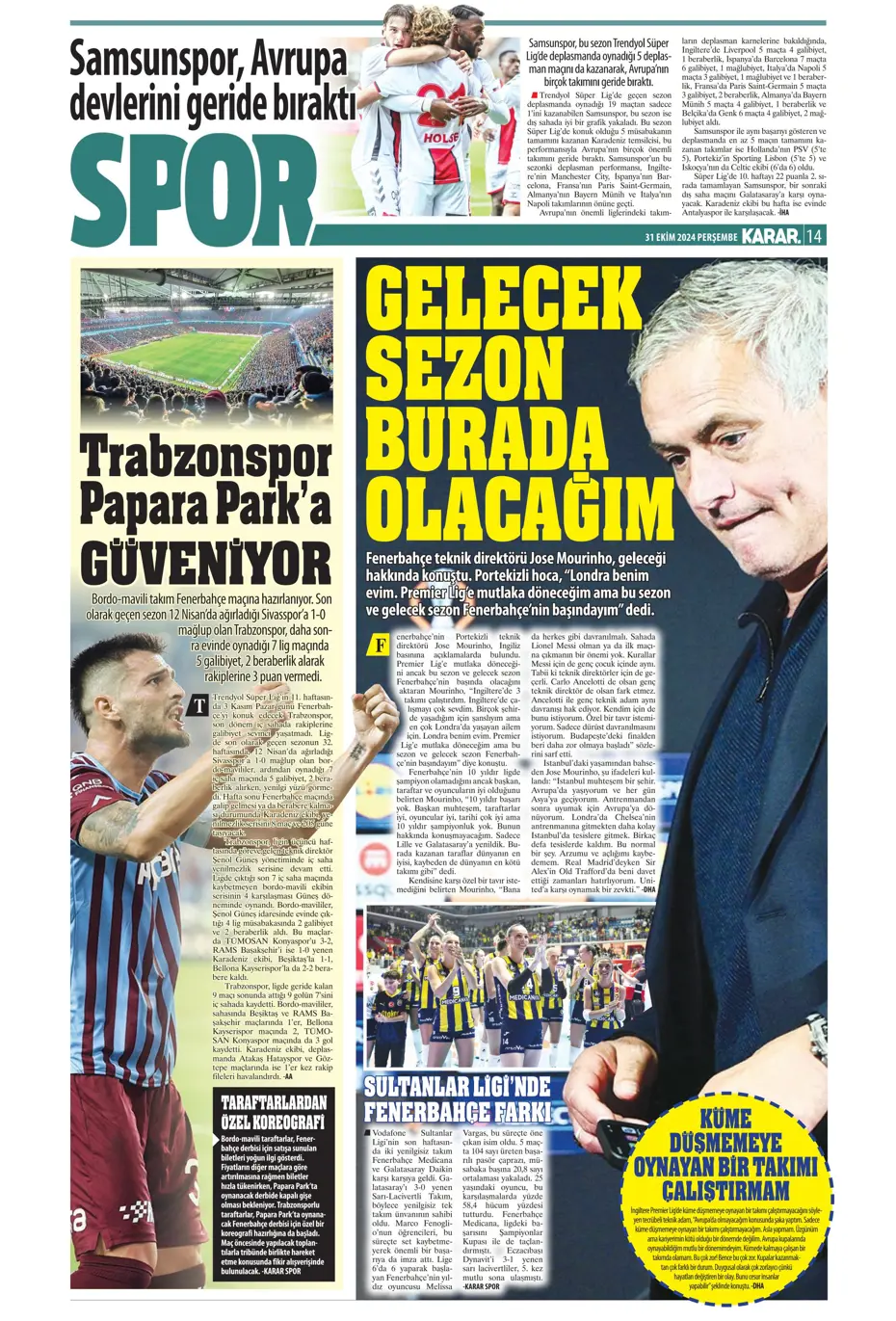 "Aslan'da Rosier harekatı" | Sporun manşetleri (31 Ekim 2024) - 19