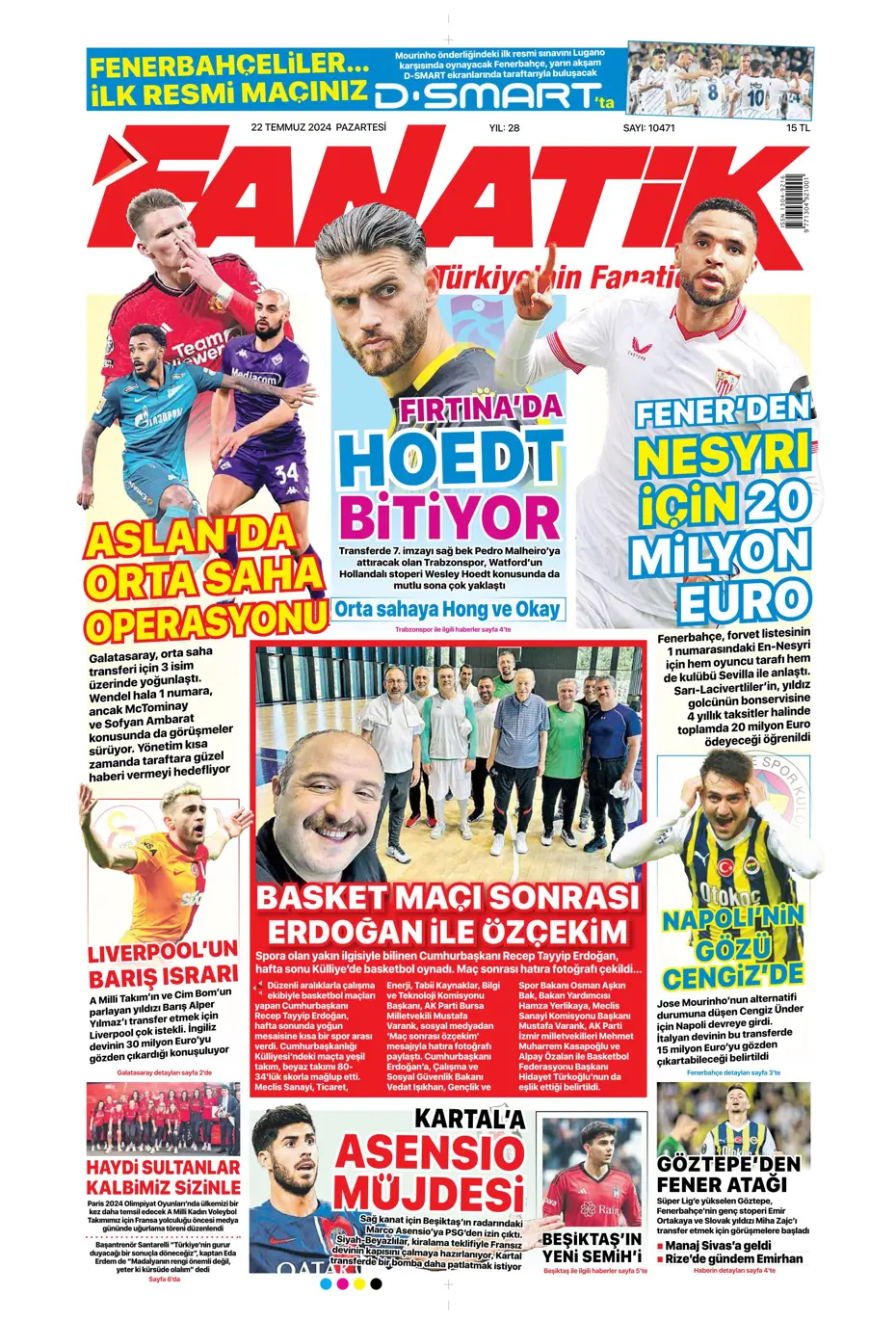 "Kara Kartal'a Asensio müjdesi" | Sporun manşetleri (22 Temmuz 2024) - 4