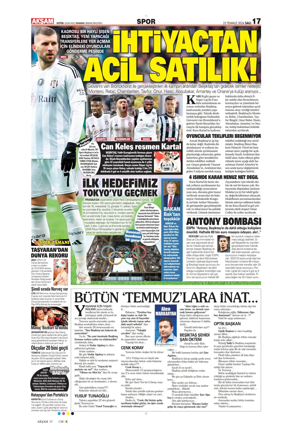 "Fenerbahçe'nin zamanı geldi" | Sporun manşetleri (23 Temmuz 2024) - 2 "Fenerbahçe'nin zamanı geldi" | Sporun manşetleri (23 Temmuz 2024) - 2
