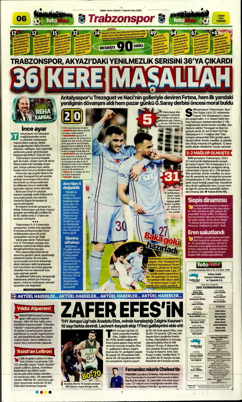 Sporun Manşetleri (2 Şubat 2023) - 20