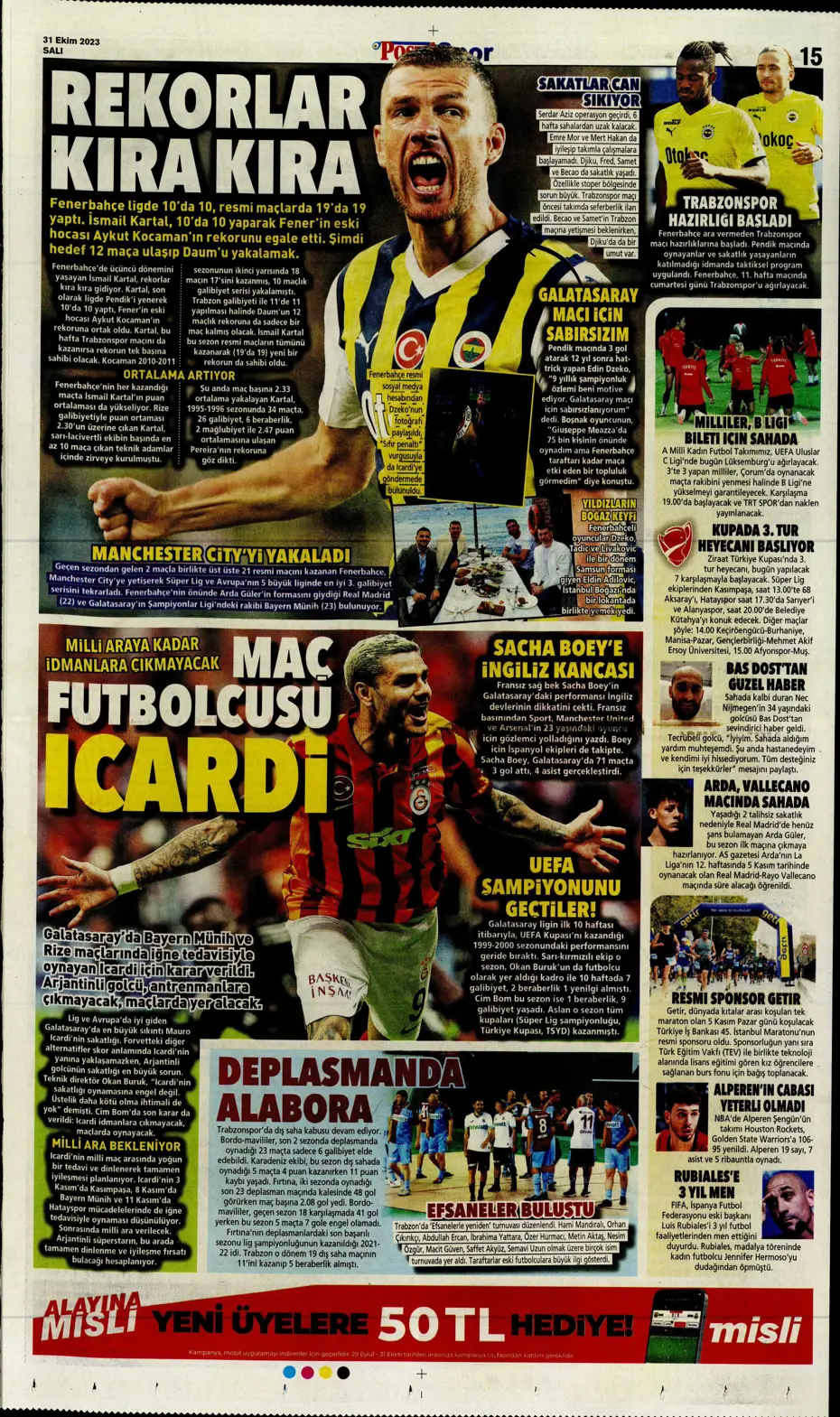 "Ne Bayern ne Barça en büyük Kanarya" | Sporun manşetleri (31 Ekim 2023) - 25