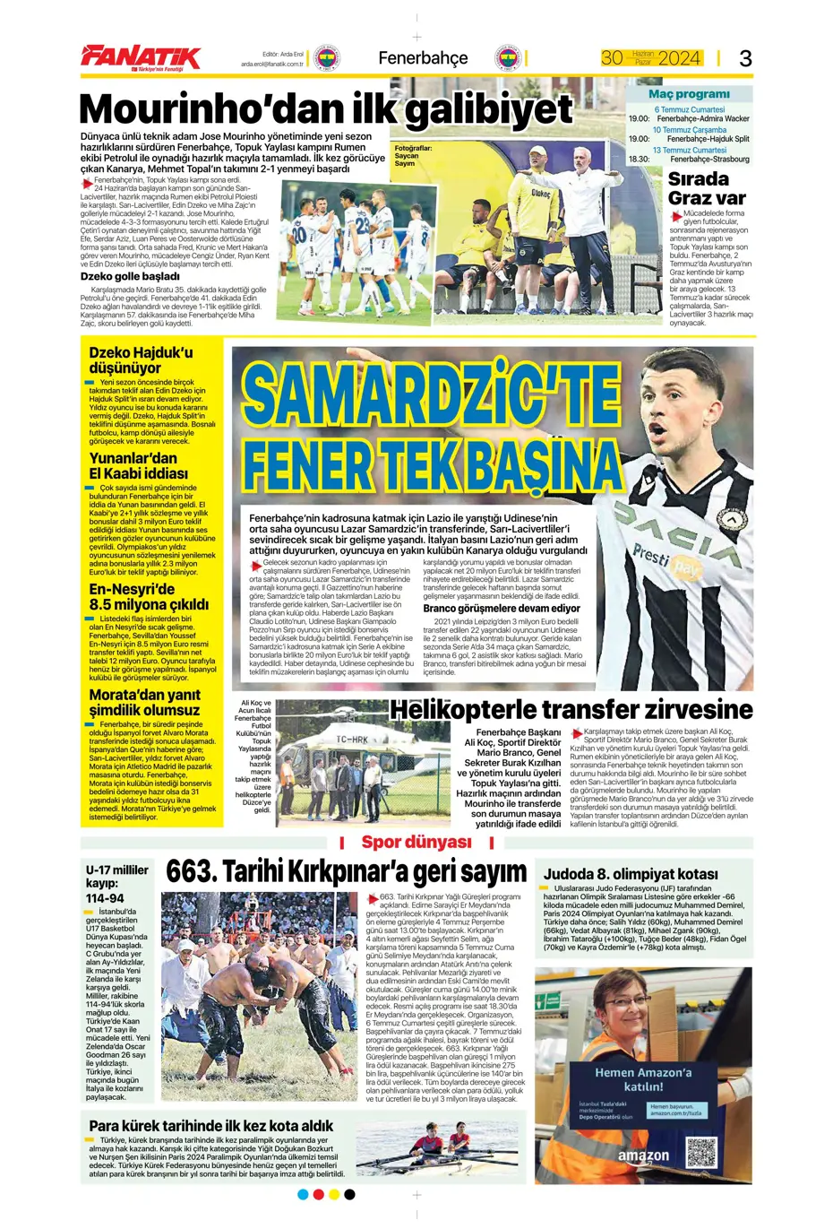 "Galatasaray'dan Goretzka seferi" | Sporun Manşetleri (30 Haziran 2024) - 4 "Galatasaray'dan Goretzka seferi" | Sporun Manşetleri (30 Haziran 2024) - 4
