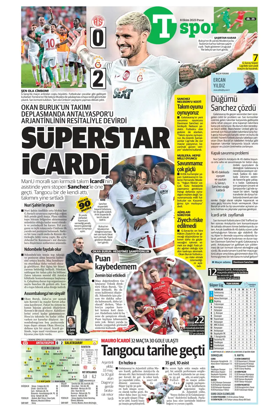 "Bjelica gidiyor, Avcı geliyor" | Sporun manşetleri (8 Ekim 2023) - 45