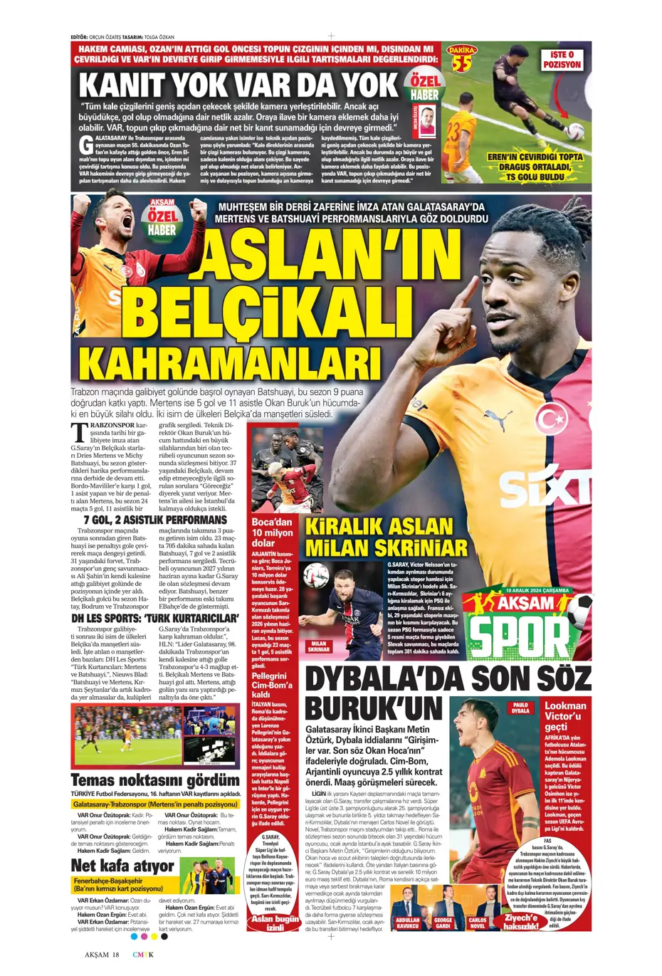 "Aslan Dybala'yı getiriyor" | Sporun manşetleri - 2