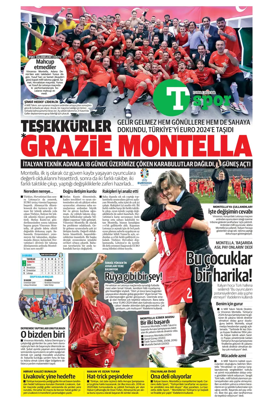 "Türk duvarı Abdülkerim Bardakcı" | Sporun manşetleri (17 Ekim 2023) - 40 "Türk duvarı Abdülkerim Bardakcı" | Sporun manşetleri (17 Ekim 2023) - 40