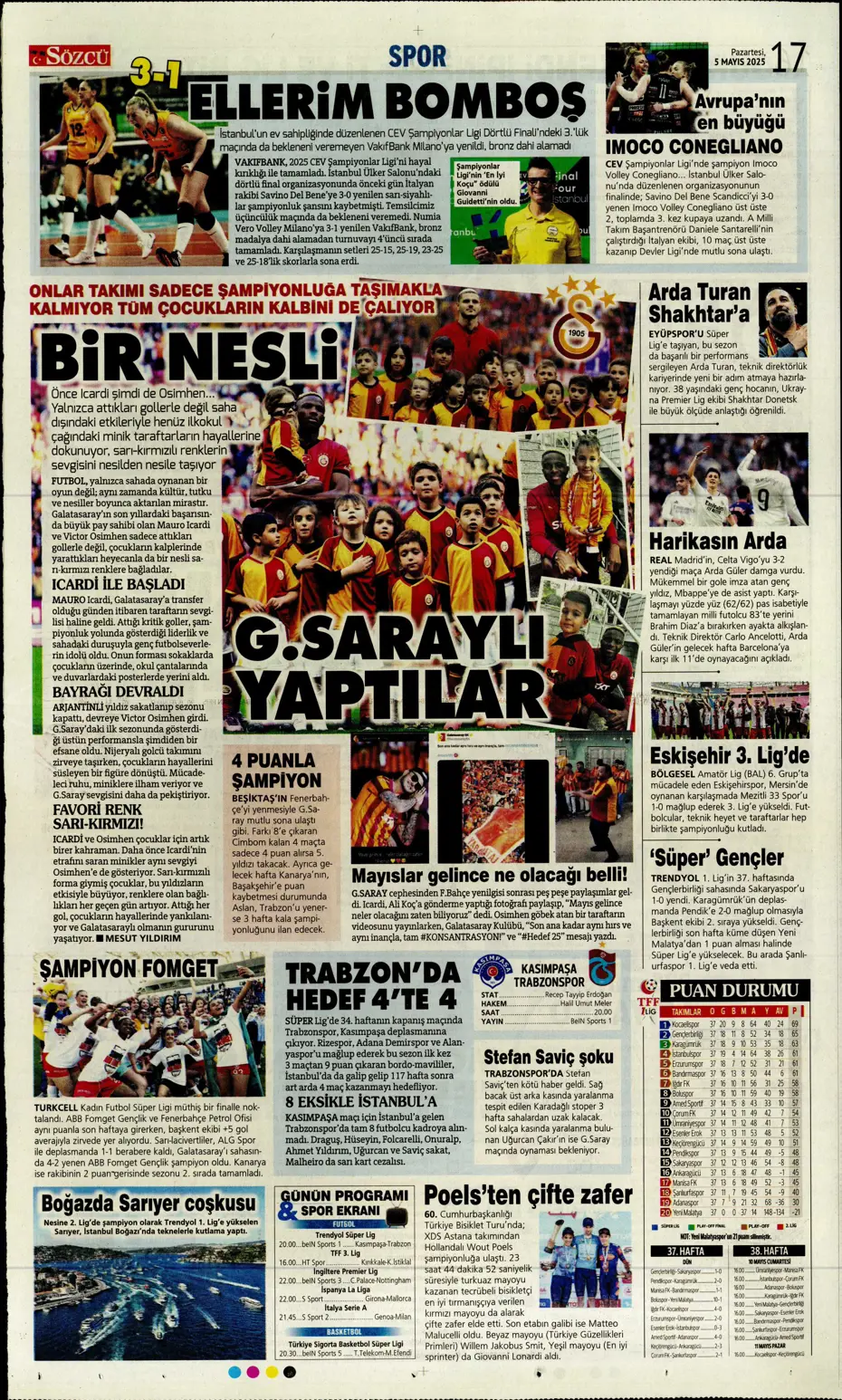 "Hayallere Kartal pençesi" | Sporun manşetleri - 33
