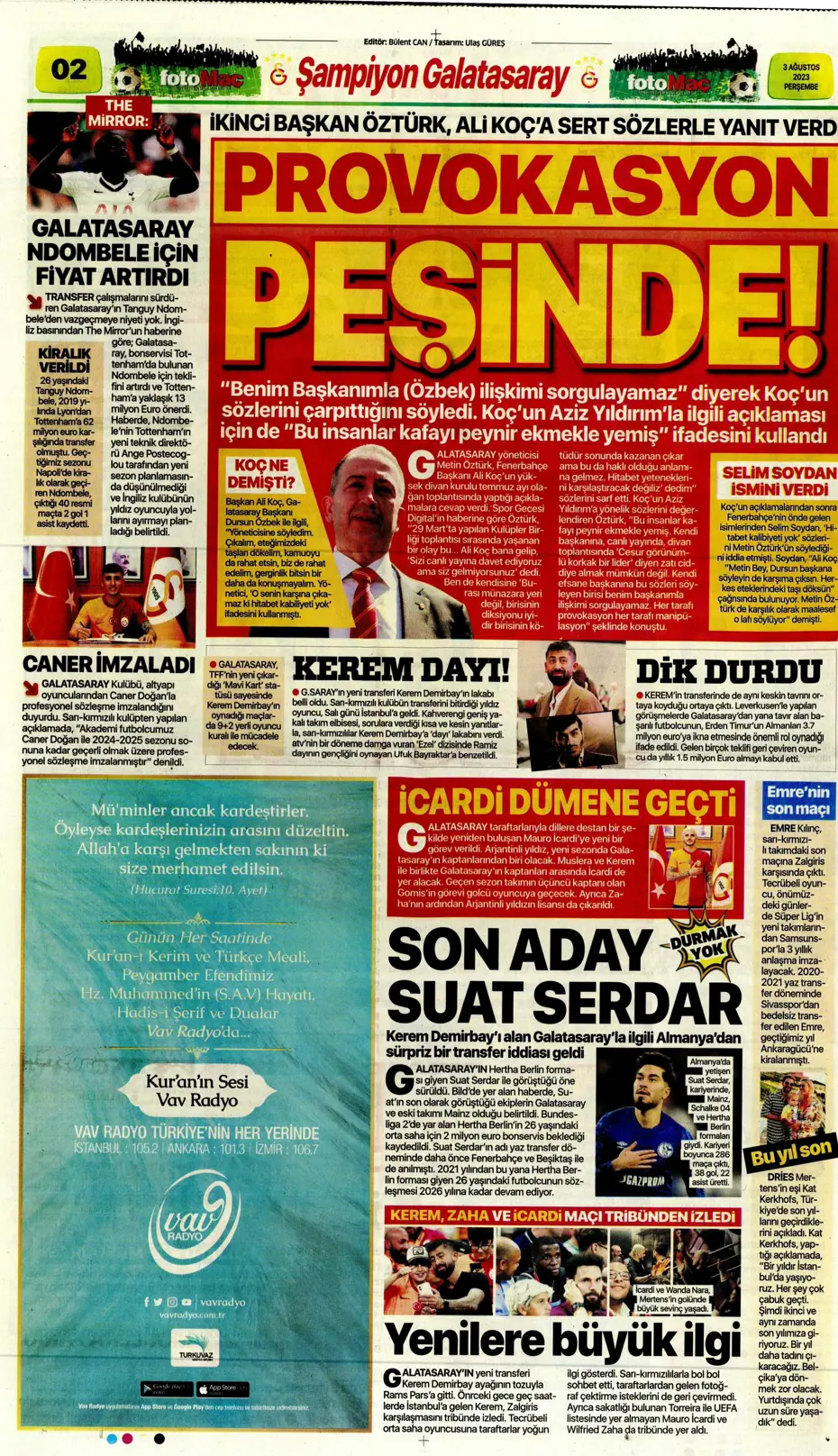 "Adım adım Devler Ligi'ne" | Sporun Manşetleri - 10
