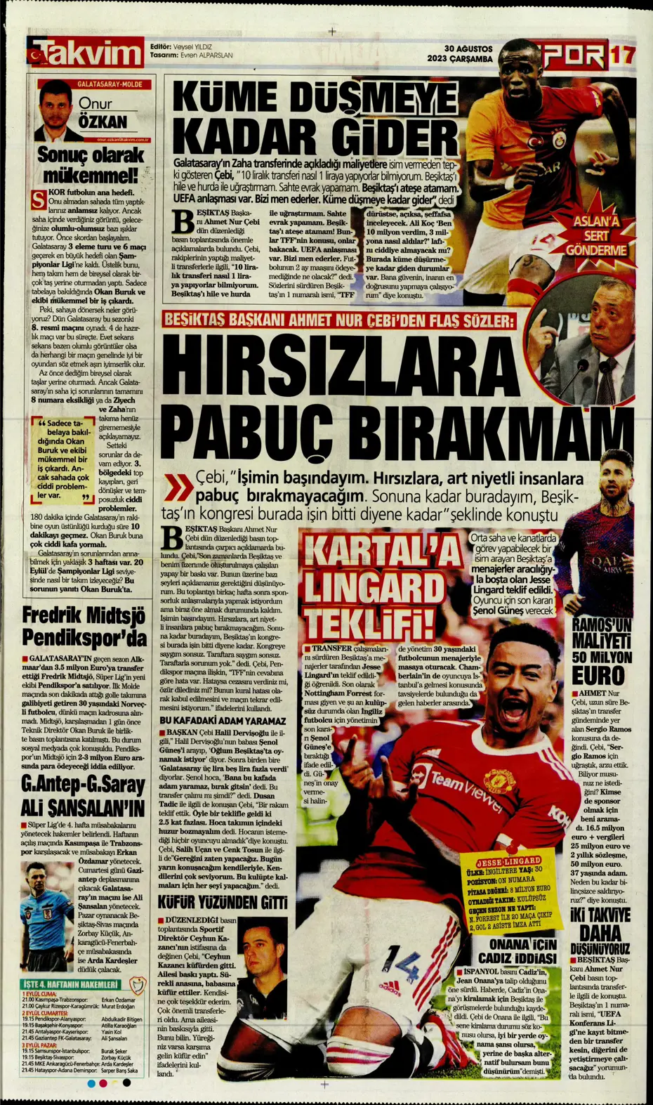 "Avrupa Avrupa duy sesimizi" | Sporun manşetleri (30 Ağustos 2023) - 41 "Avrupa Avrupa duy sesimizi" | Sporun manşetleri (30 Ağustos 2023) - 41