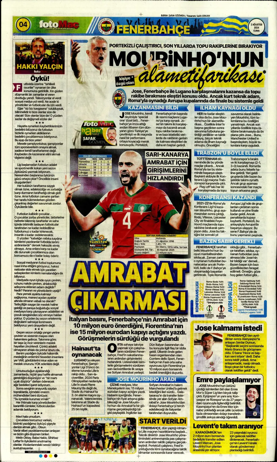 "Amrabat adım adım Kadıköy'e" | Sporun manşetleri - 13