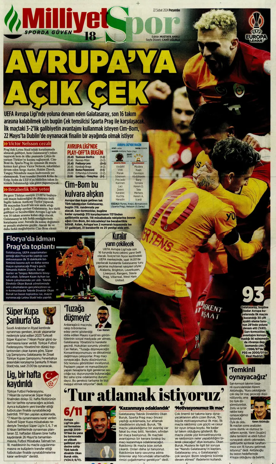 "Fenerbahçe Alex'in peşinde" | Sporun manşetleri (22 Şubat 2024) - 24 "Fenerbahçe Alex'in peşinde" | Sporun manşetleri (22 Şubat 2024) - 24