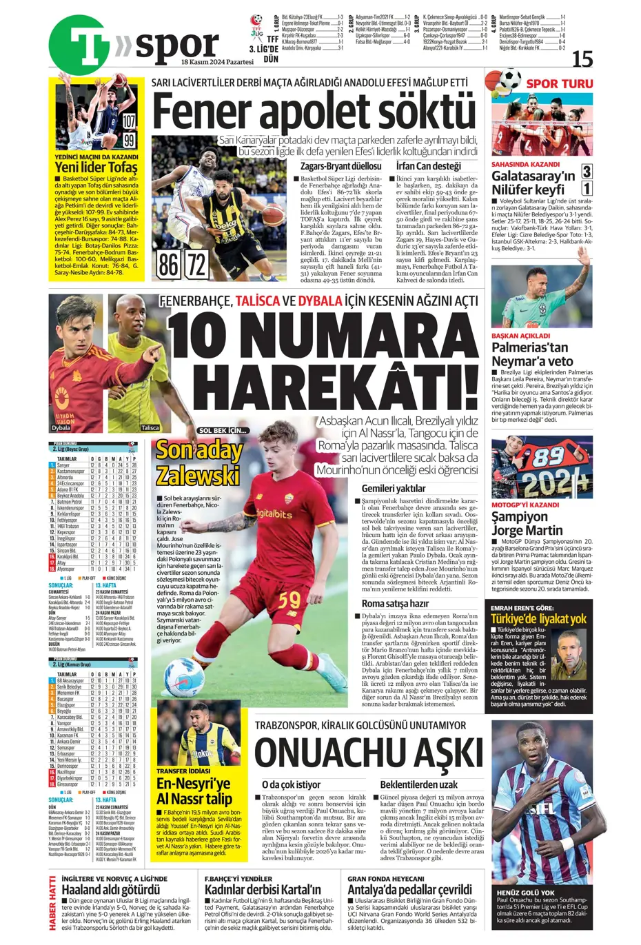 "Talisca olmazsa B planında 2 yıldız var" | Sporun manşetleri - 36