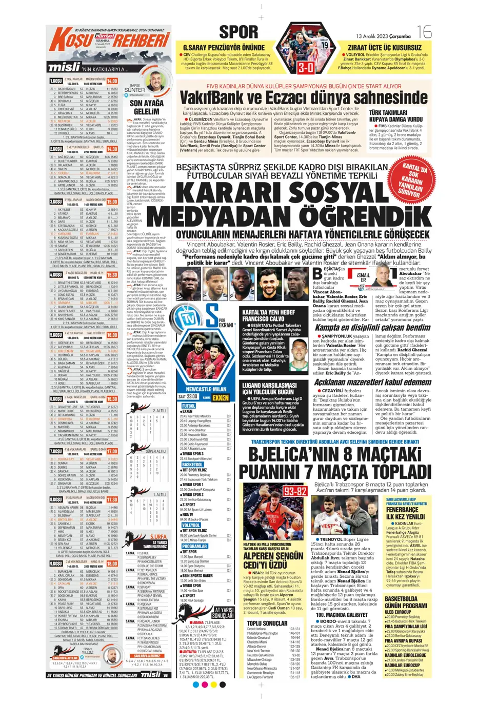 "Aslan'ın yeni yeri Avrupa Ligi" | Sporun manşetleri (13 Aralık 2023) - 15
