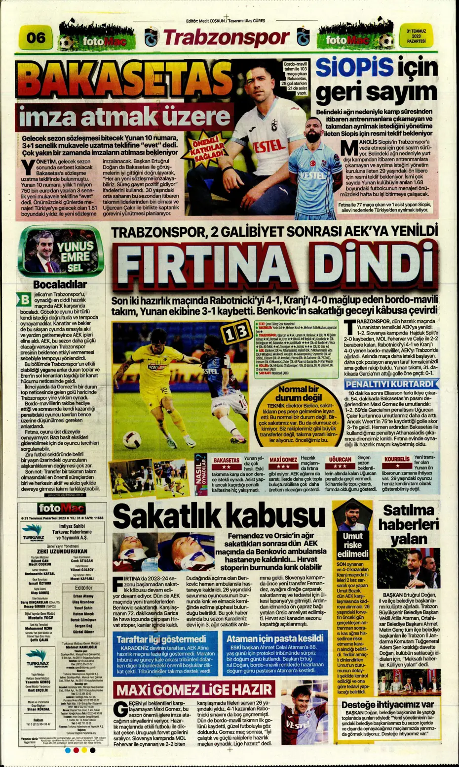 "Zaha'nın rövanşı Felix" | Sporun Manşetleri (31 Temmuz 2023) - 15