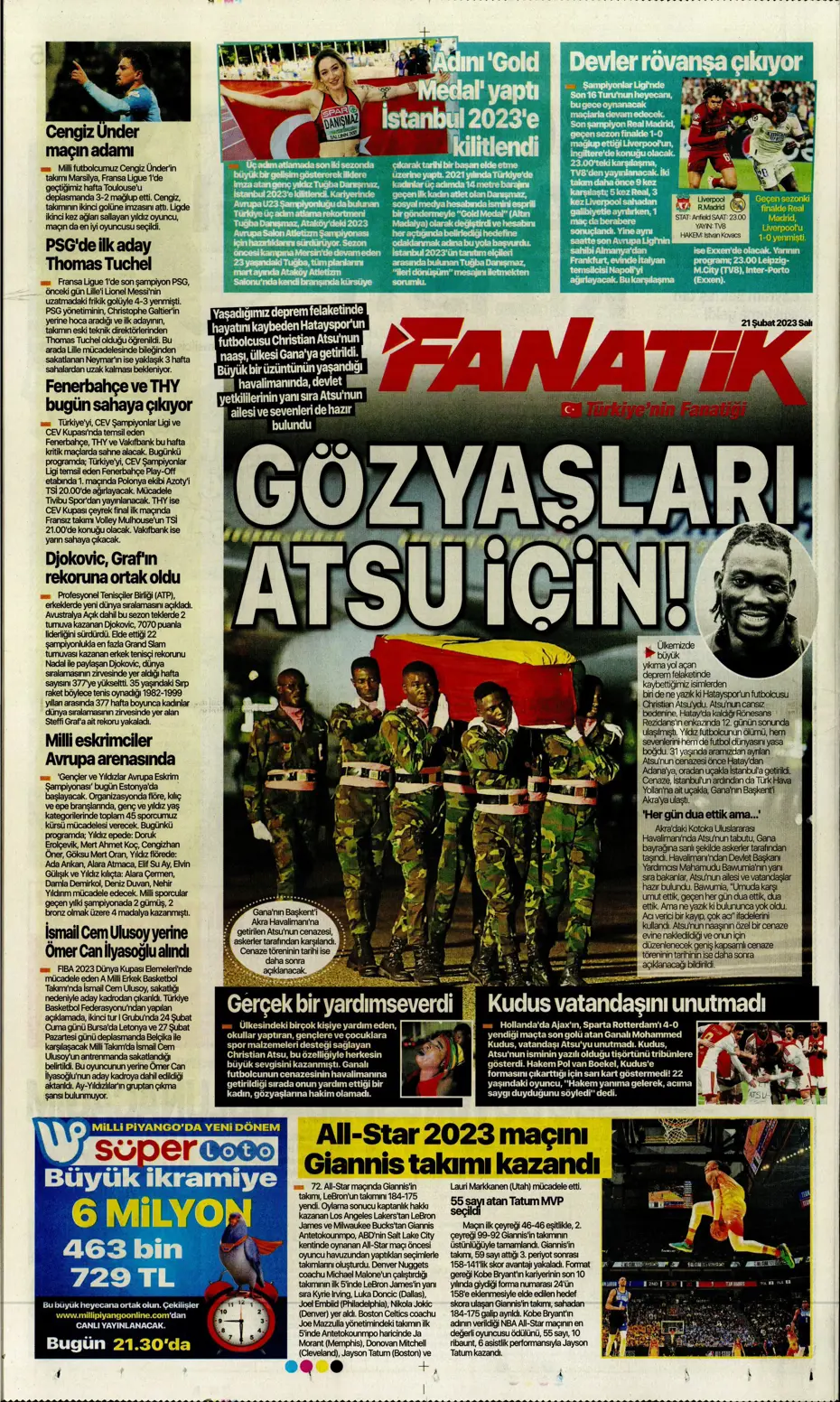 "Fener düğmeye bastı" - Gazete manşetleri (21 Şubat 2023) - 8