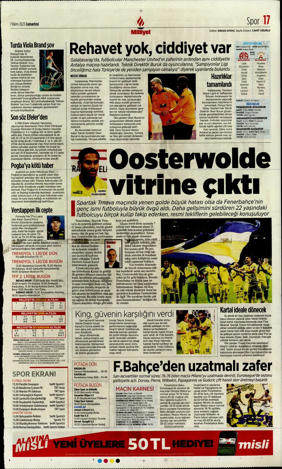 "Şok eden Nelsson iddiası" | Sporun manşetleri (7 Ekim 2023) - 24 "Şok eden Nelsson iddiası" | Sporun manşetleri (7 Ekim 2023) - 24