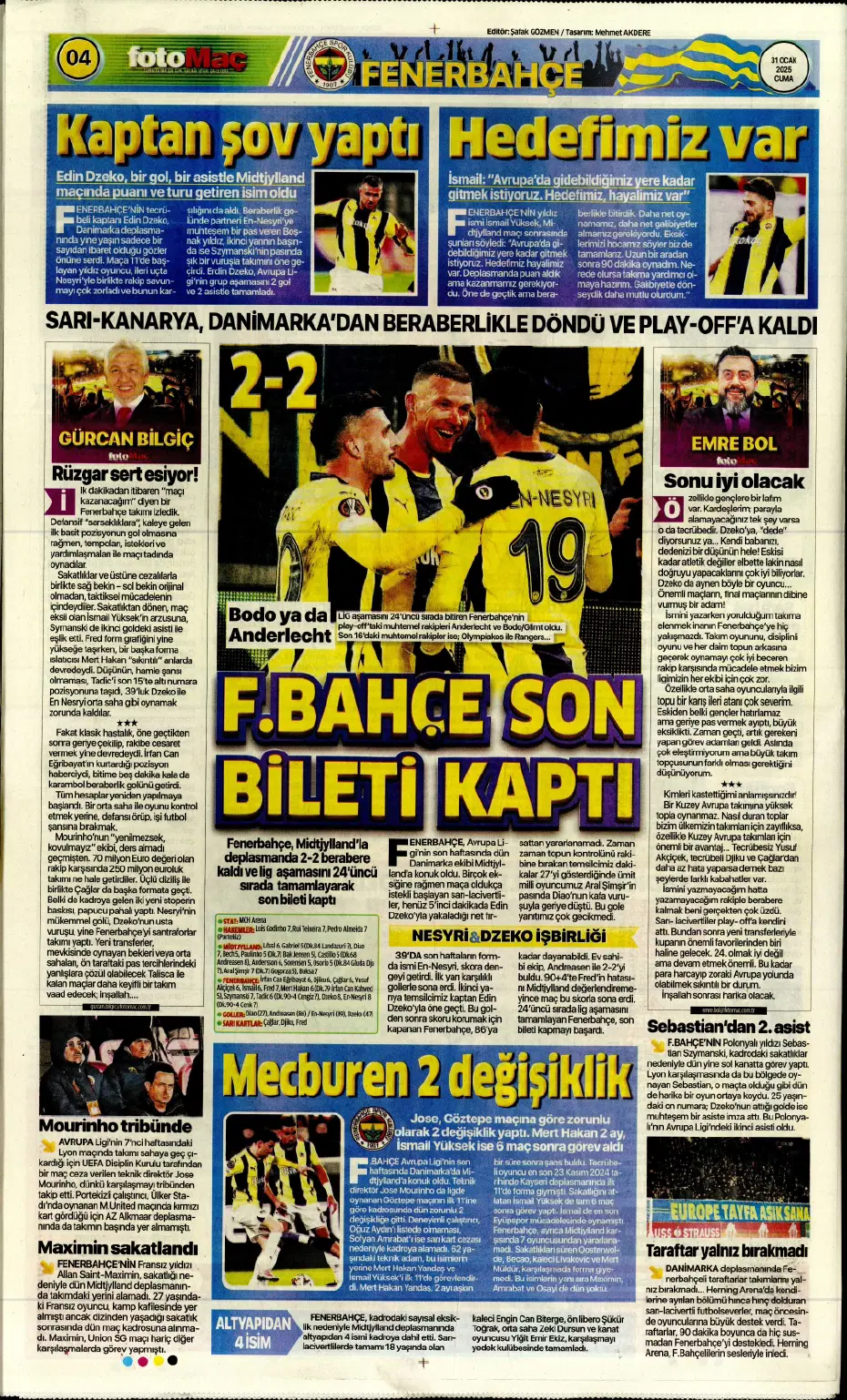 "Galatasaray ve Fenerbahçe play, Beşiktaş off" | Sporun manşetleri - 11