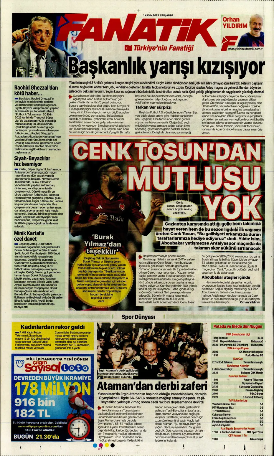 "Krunic Fenerbahçe'ye kaldı" | Sporun manşetleri (1 Kasım 2023) - 10
