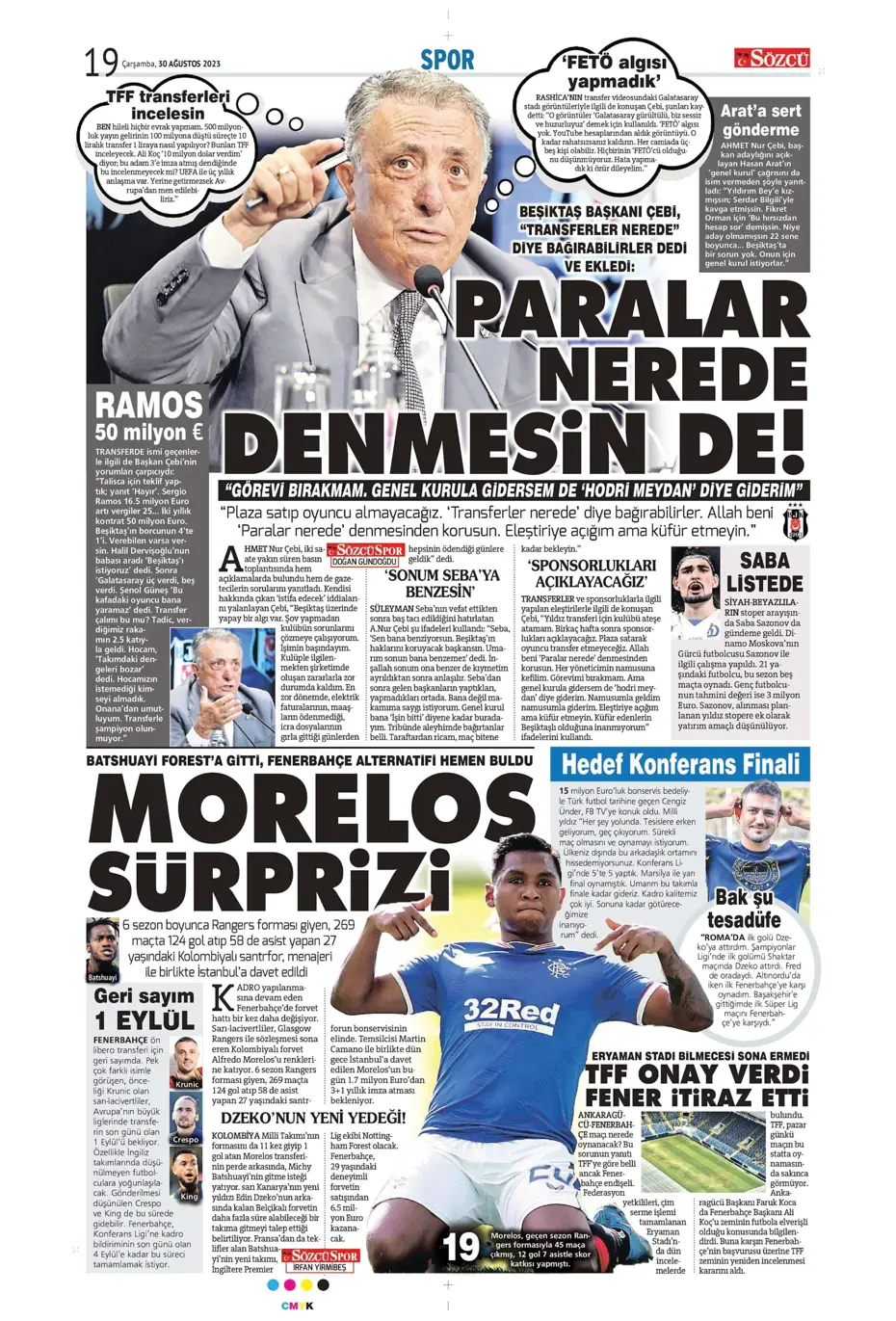 "Avrupa Avrupa duy sesimizi" | Sporun manşetleri (30 Ağustos 2023) - 36 "Avrupa Avrupa duy sesimizi" | Sporun manşetleri (30 Ağustos 2023) - 36