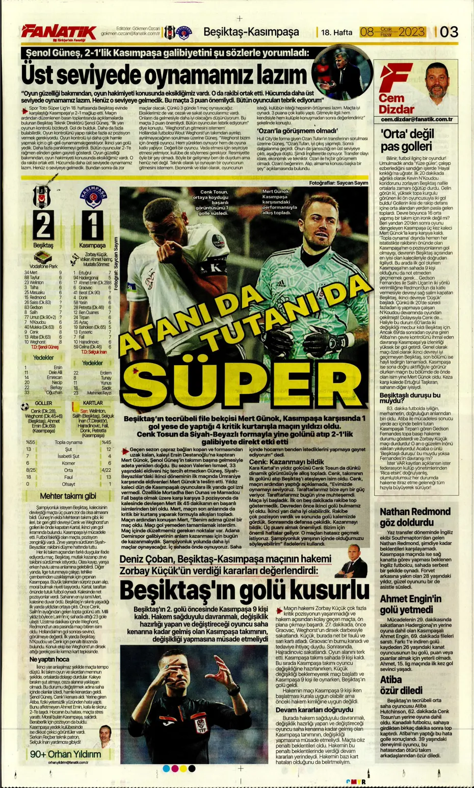 Sporun Manşetleri (8 Ocak 2023) - 8