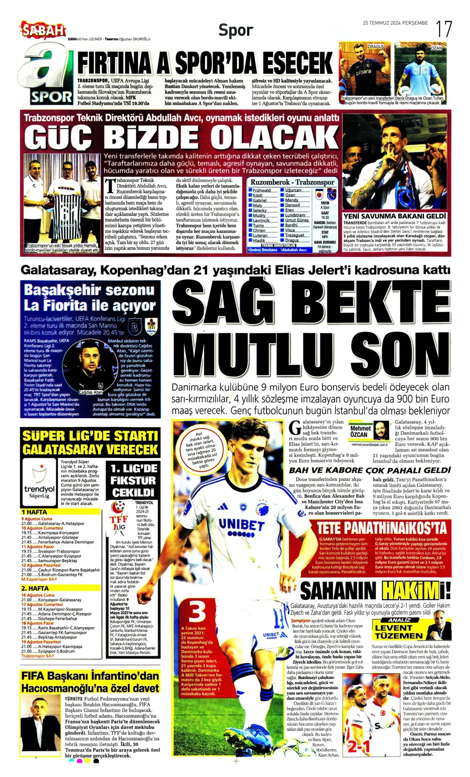 "Fenerbahçe'de sıra geldi orta saha transferine" | Sporun manşetleri - 26 "Fenerbahçe'de sıra geldi orta saha transferine" | Sporun manşetleri - 26