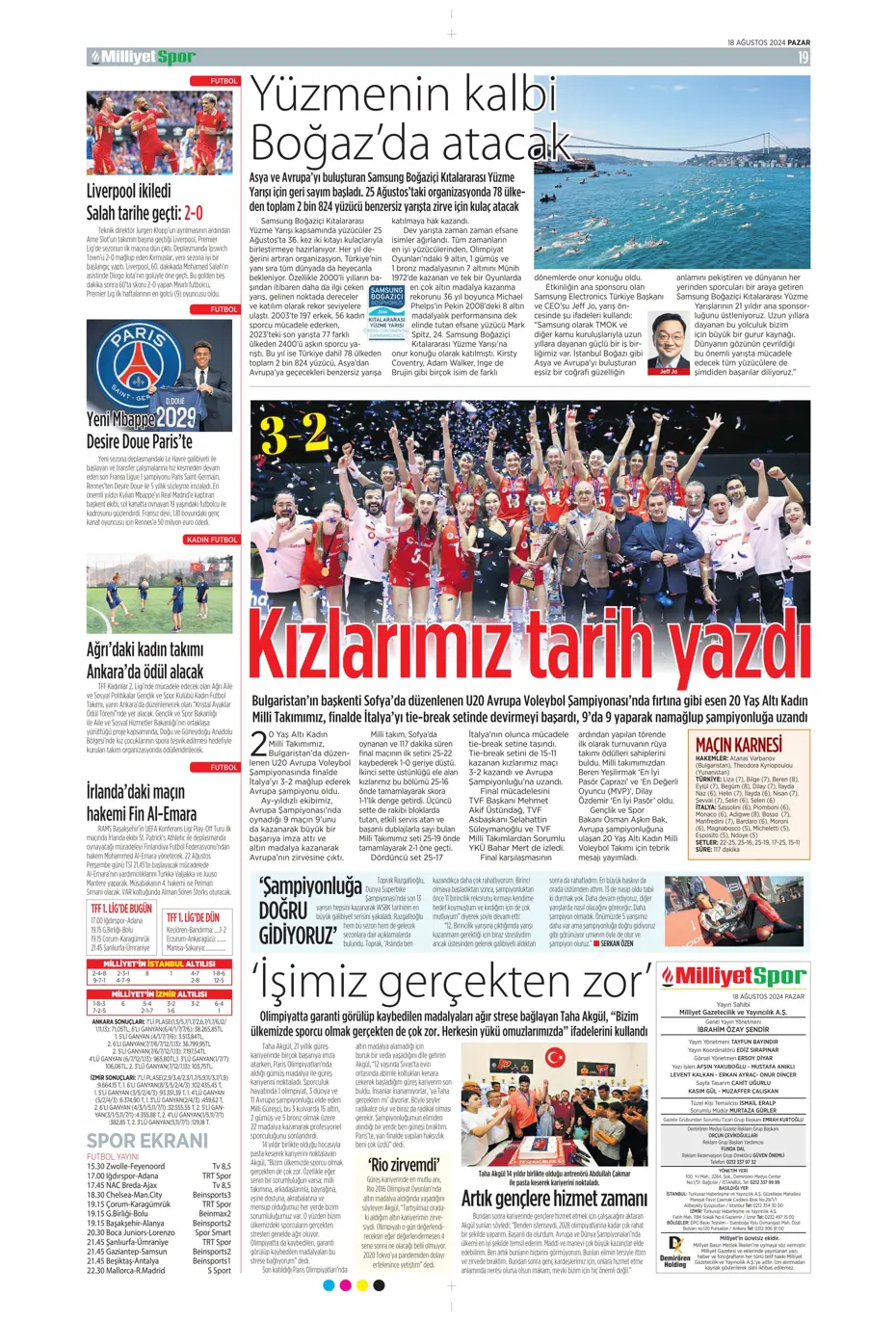 "Aslan'da Ziyech bilmecesi" | Sporun manşetleri (18 Ağustos 2024) - 24 "Aslan'da Ziyech bilmecesi" | Sporun manşetleri (18 Ağustos 2024) - 24