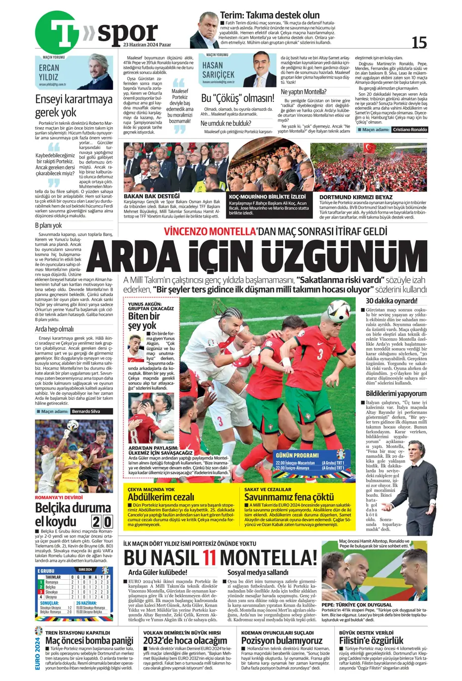 "Liderlik gitti tur elimizde" | Sporun Manşetleri (23 Haziran 2024) - 50